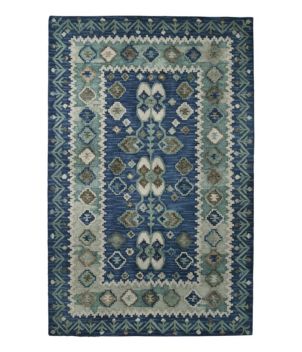 Double Border Wool Hooked Rug