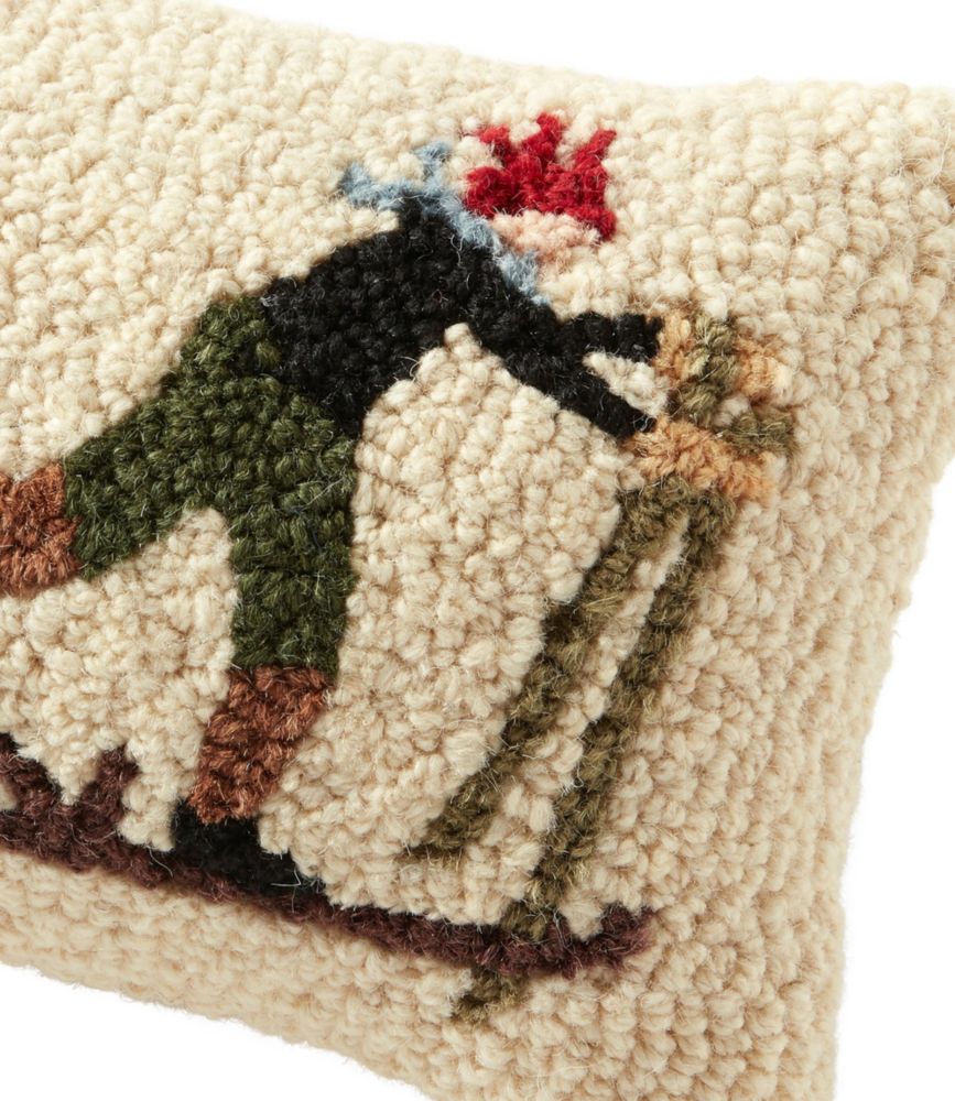 Wool Hooked Throw Pillow, Ski Racer, 8" x 12" Throw Pillows at L.L.Bean