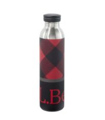 L.L.Bean Insulated Bean Canteen Water Bottle, Print Silver Birch/Red Buffalo Plaid Script Regular, Stainless Steel