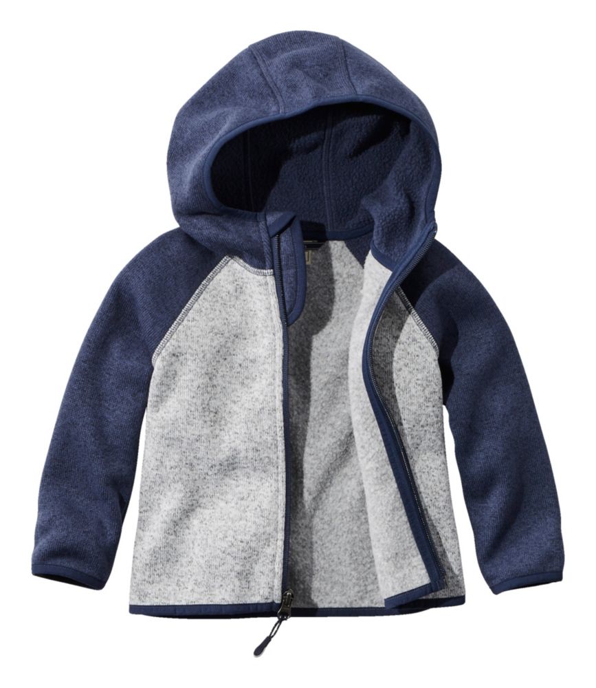 Infants' and Toddlers' L.L.Bean Sweater Fleece, Hooded Colorblock, Bright Navy/Pewter, small image number 5