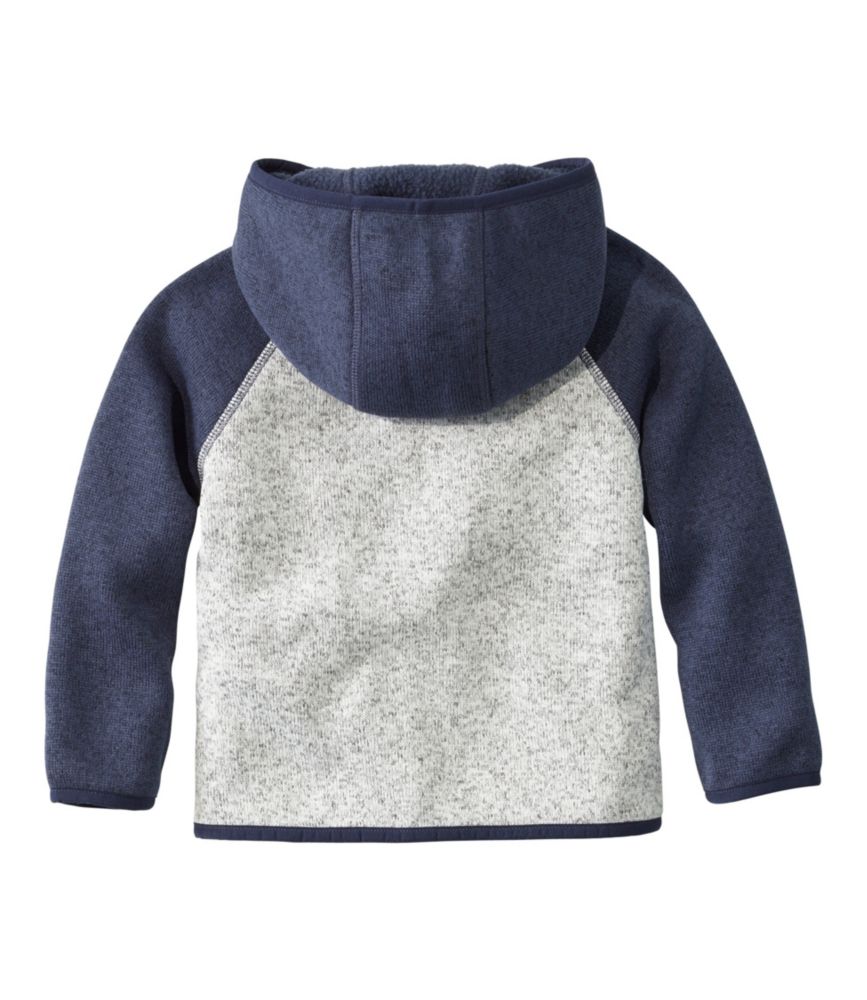 Infants' and Toddlers' L.L.Bean Sweater Fleece, Hooded Colorblock, Light Mint/Sailcloth, small image number 6