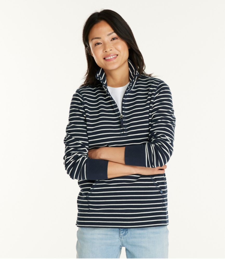 Women's Ultrasoft Sweats Funnelneck Pullover, Stripe