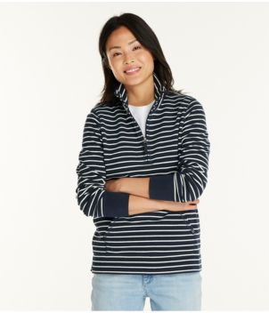 Women's Ultrasoft Sweats, Quarter-Zip Pullover Stripe