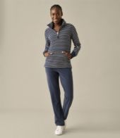 Women's Ultrasoft Sweats Funnelneck Pullover, Stripe