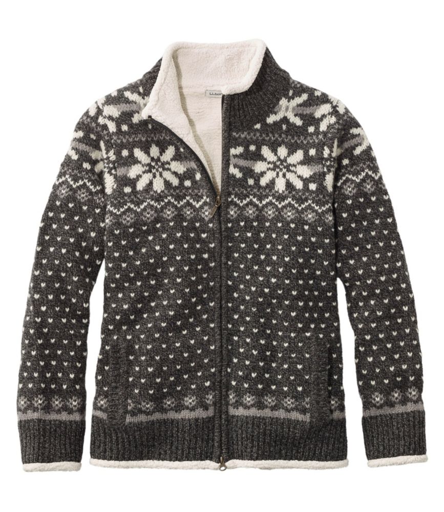 ll bean sherpa lined cardigan
