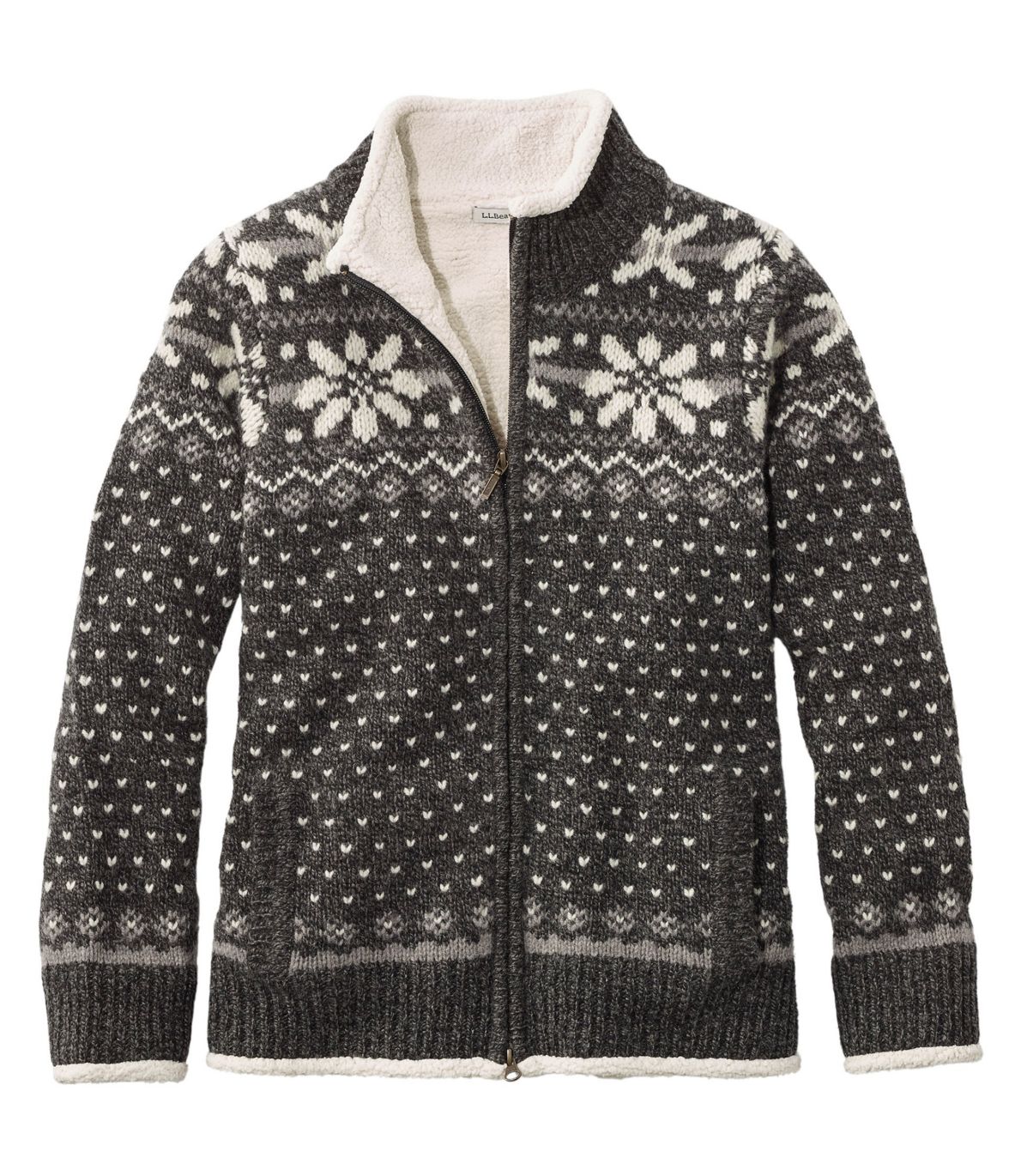 Women's L.L.Bean Classic Ragg Wool Sweater, SherpaLined Zip Cardigan