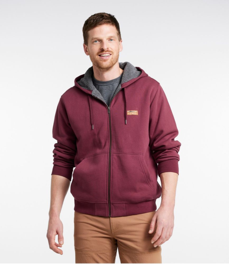 Mens lined hot sale hooded sweatshirt