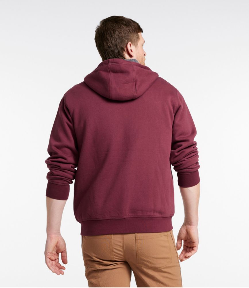 Men's Katahdin Iron Works® Hooded Sweatshirt, Fleece-Lined, Burgundy, small image number 3