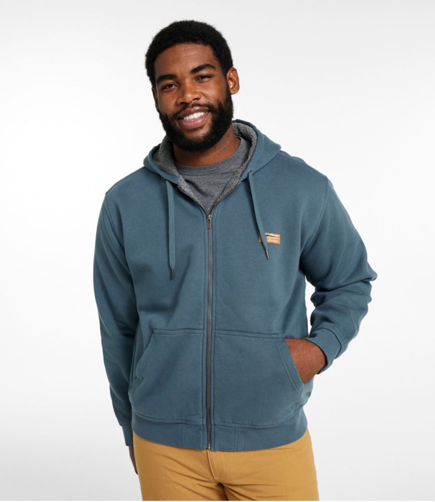 Men's Katahdin Iron Works® Hooded Sweatshirt, Fleece-Lined, Forest Shade, small image number 4