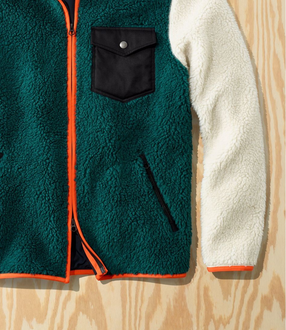 Men's L.L.Bean x Todd Snyder Hi-Pile Sherpa Shirt Jacket, Zip-Front, Pattern