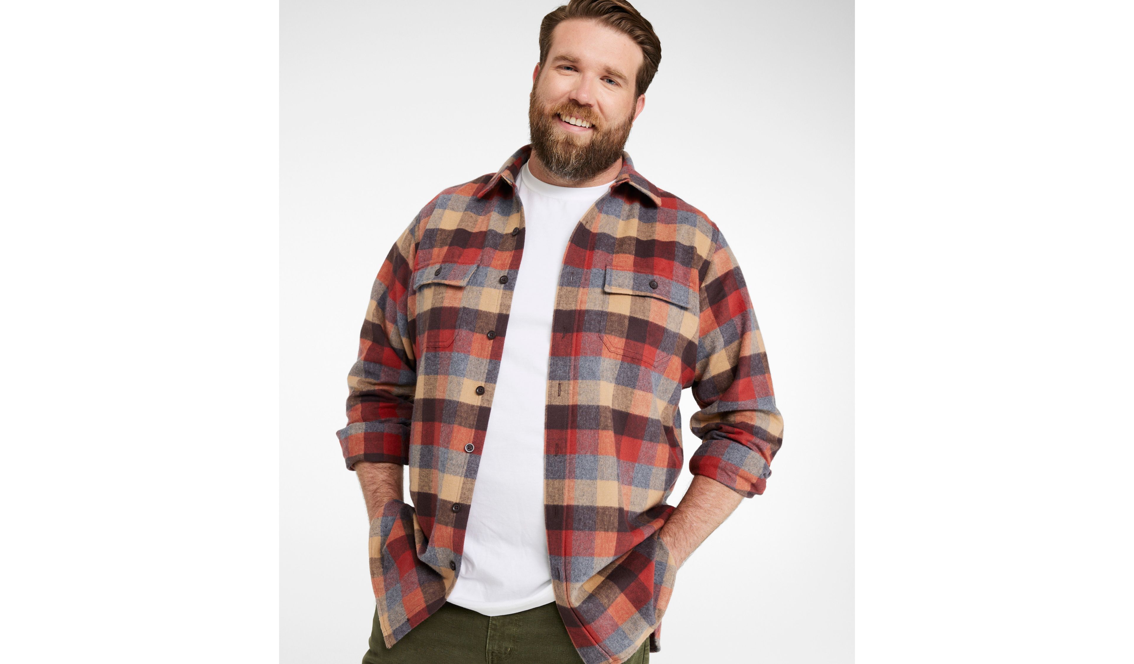 Men's Chamois Shirt, Slightly Fitted, Plaid