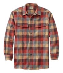 LL Bean Fleece Lined Flannel Shirt Mens XLT Lumberjack Trucker Red