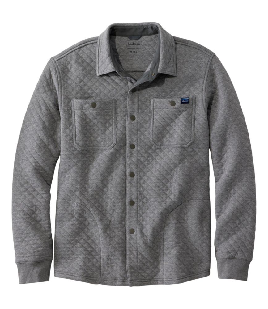 Men's Quilted Sweatshirts, Snap Overshirt