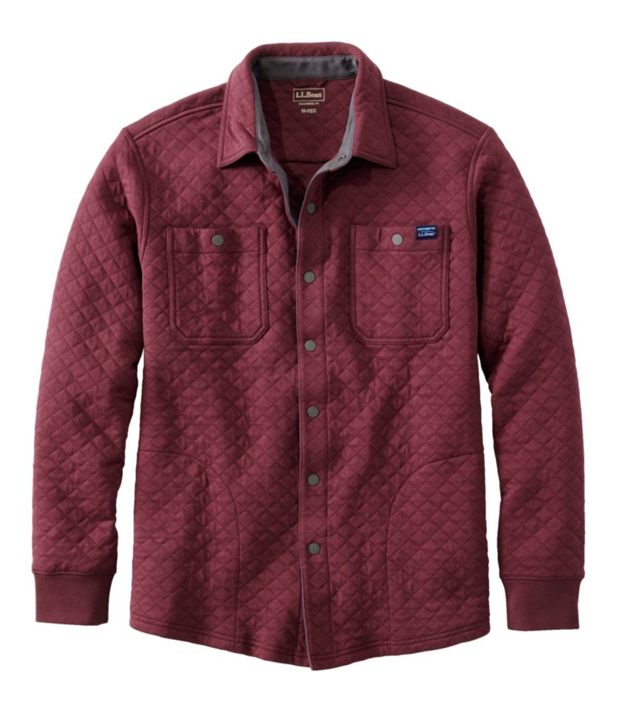 Men's Quilted Sweatshirts, Snap Overshirt