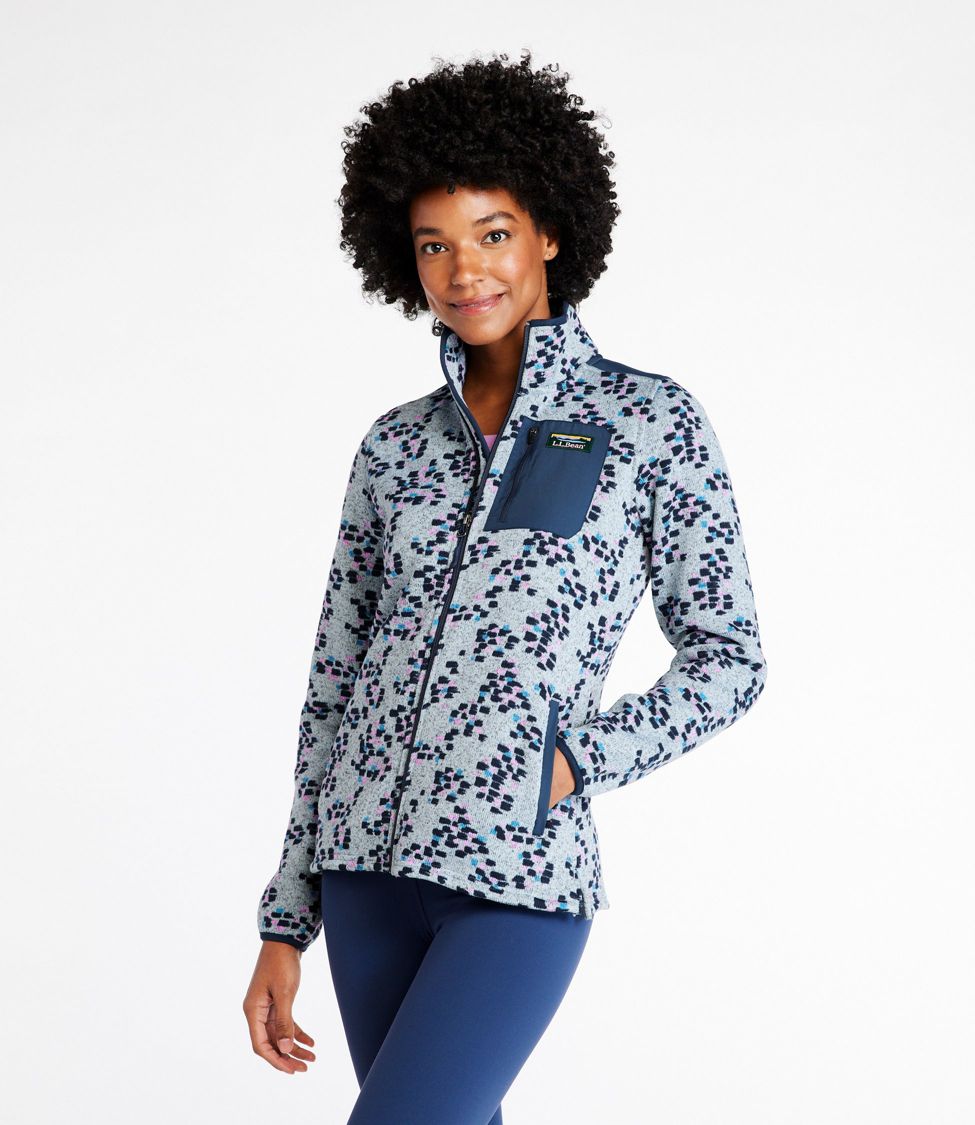 Women's L.L.Bean Sweater Fleece Full-Zip Overlay Jacket, Print at L.L. Bean