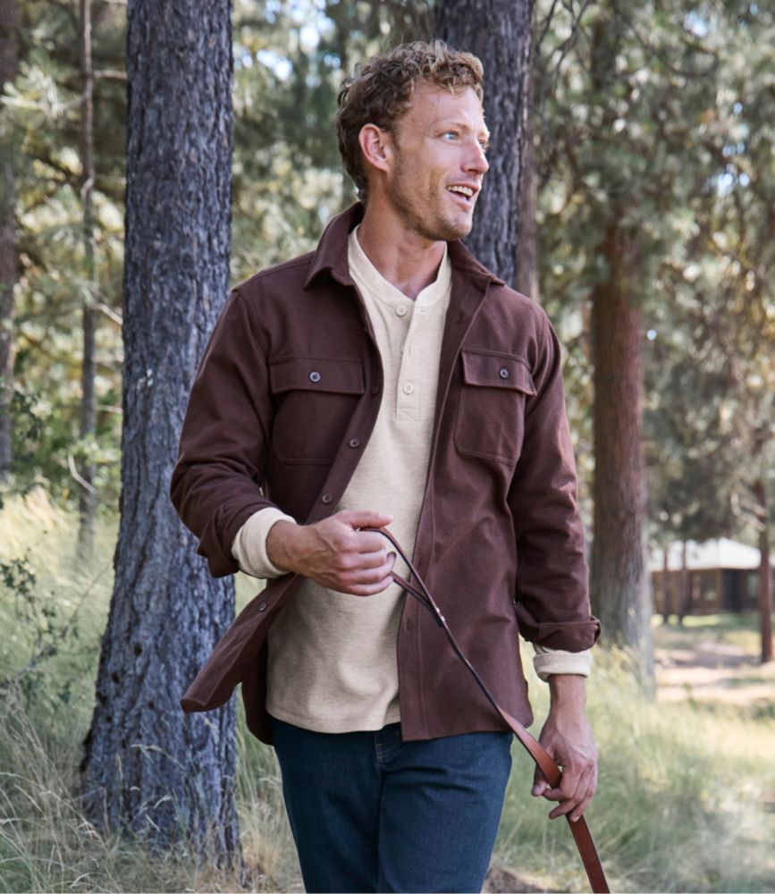 Men's Chamois Shirt, Slightly Fitted, Deep Green, small image number 8