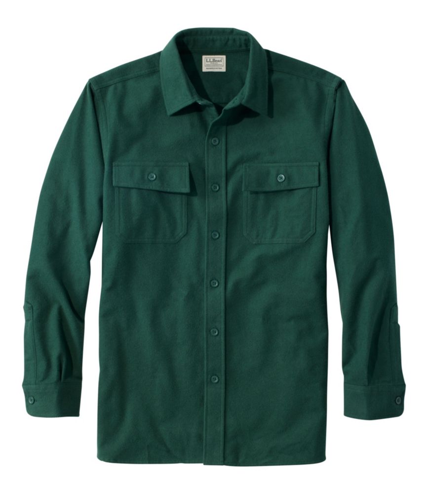 Men's Chamois Shirt, Slightly Fitted, Deep Green, small image number 1