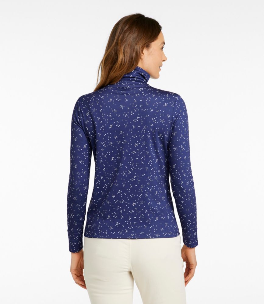 Women's Pima Cotton Turtleneck, Long-Sleeve Print