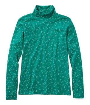 Women's Pima Cotton Turtleneck, Long-Sleeve Print