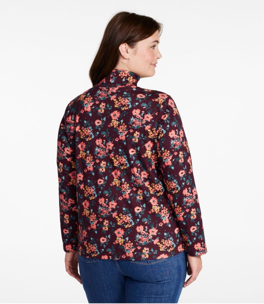 Women's Pima Cotton Turtleneck, Long-Sleeve Print, Dark Twilight Blue Scatter Dot, small image number 3