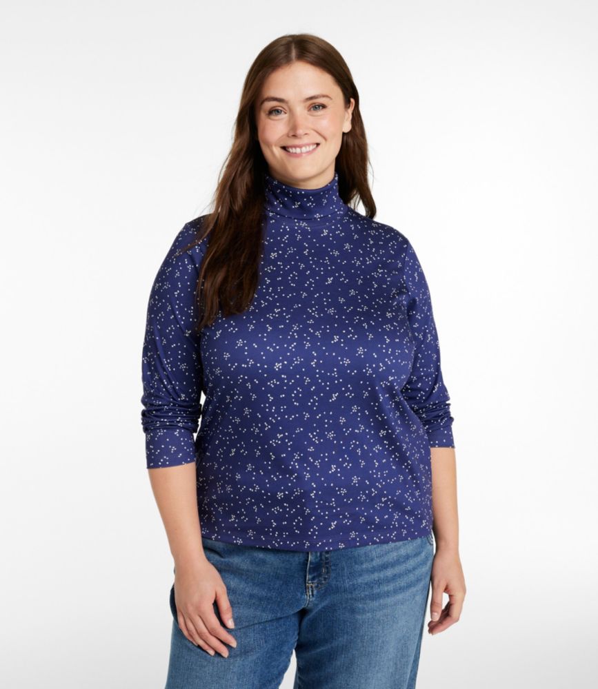 Women's Pima Cotton Turtleneck, Long-Sleeve Print