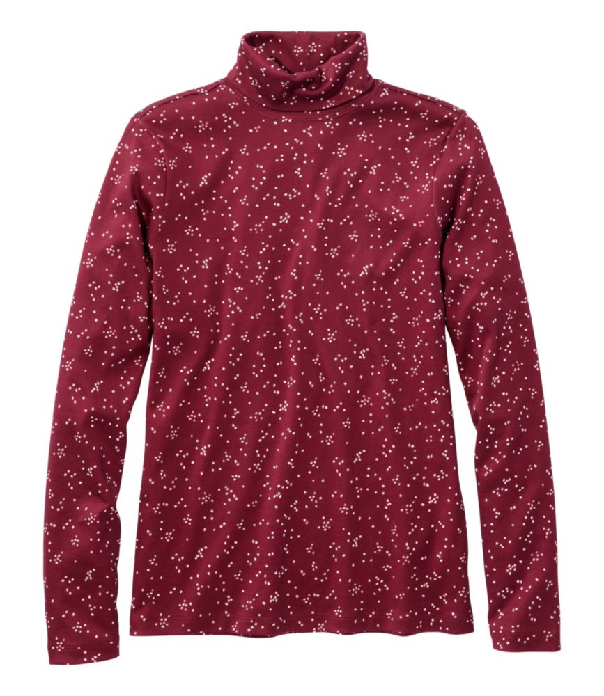 Women's Pima Cotton Turtleneck, Long-Sleeve Print