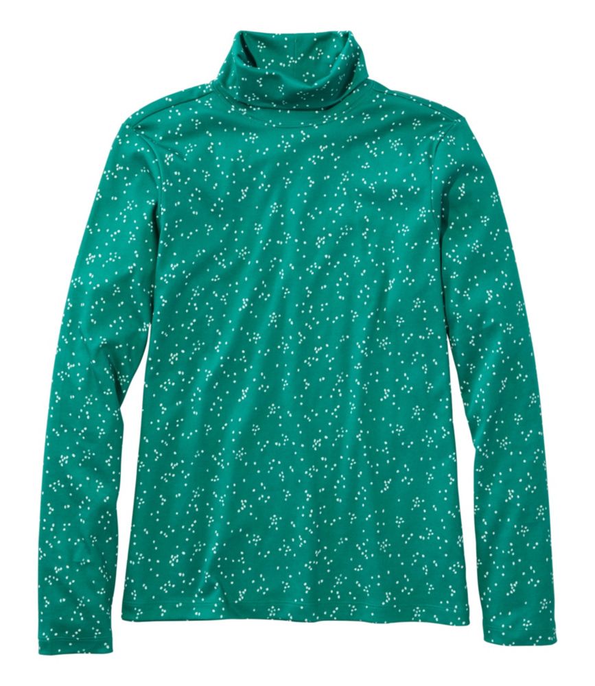 Women's Pima Cotton Turtleneck, Long-Sleeve Print