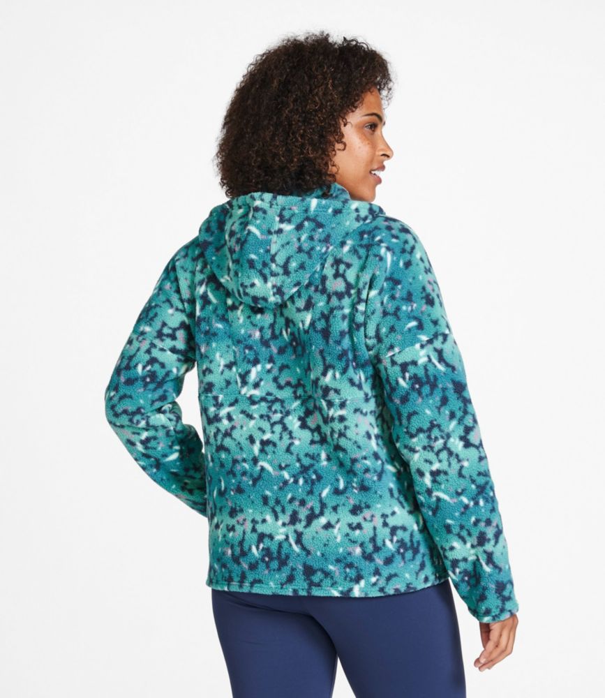 Women's Katahdin Fleece Half-Zip Hoodie, Print, Dark Lagoon Camo Floral, small image number 3