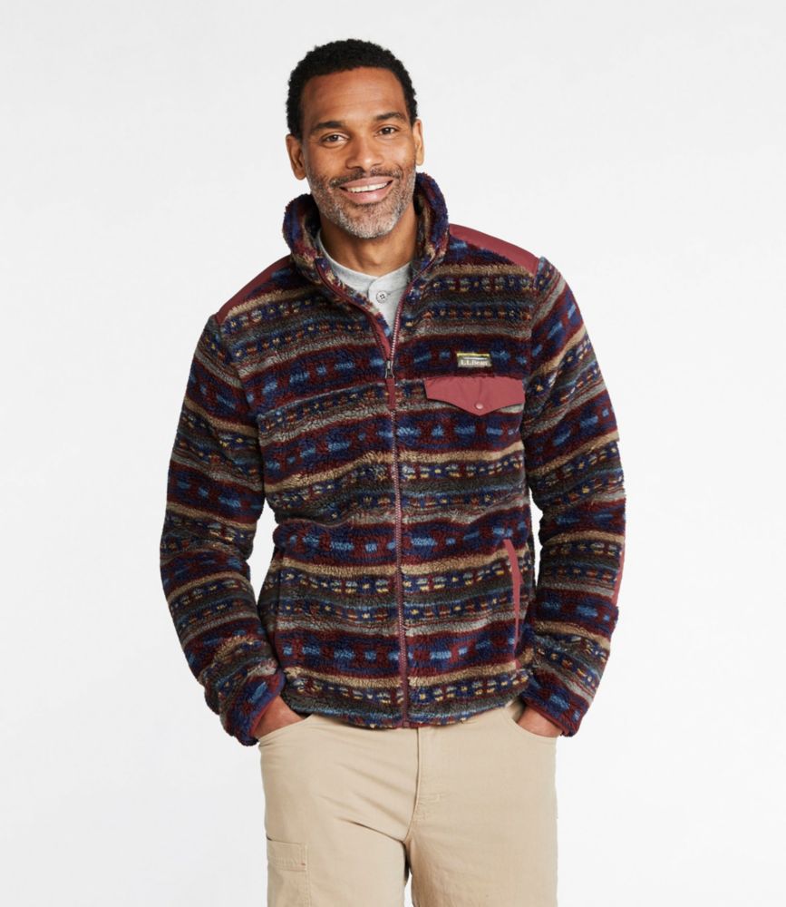 Men's L.L.Bean HiPile Fleece Jacket, Print Sweatshirts & Fleece at L
