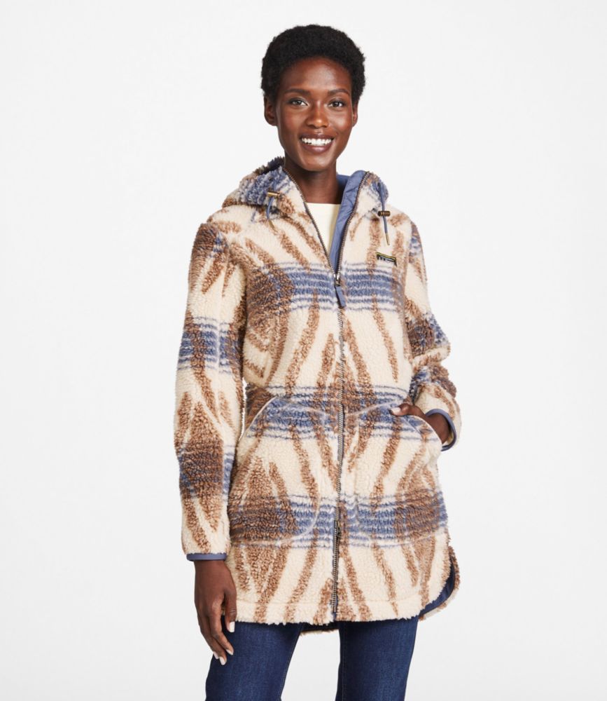 Women's Mountain Pile Fleece Coat, Stripe, , small image number 2