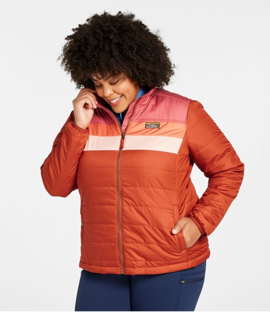 Women's Mountain Classic Puffer Jacket, Colorblock, Marine Blue/Natural, small image number 2