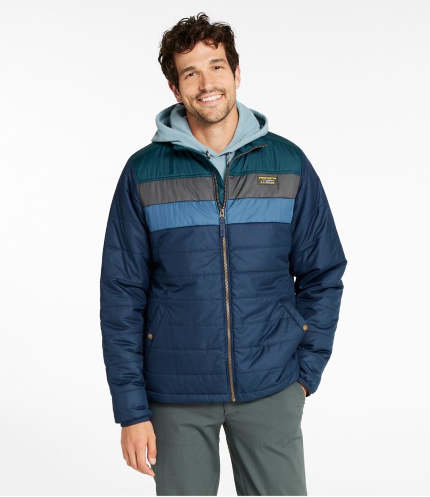 Men's Mountain Classic Puffer Jacket, Colorblock, Forest Gray/Carbon Navy, small image number 2