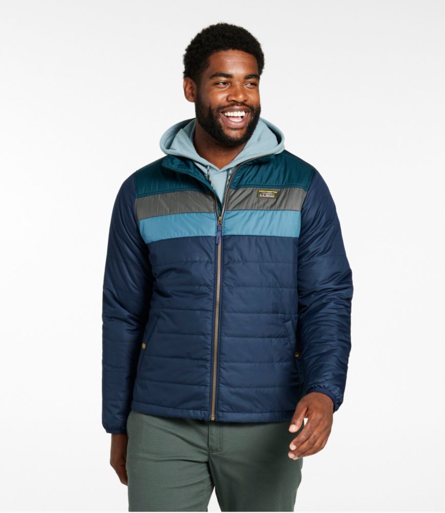 Men's Mountain Classic Puffer Jacket, Colorblock, Evergreen/Iron, small image number 6