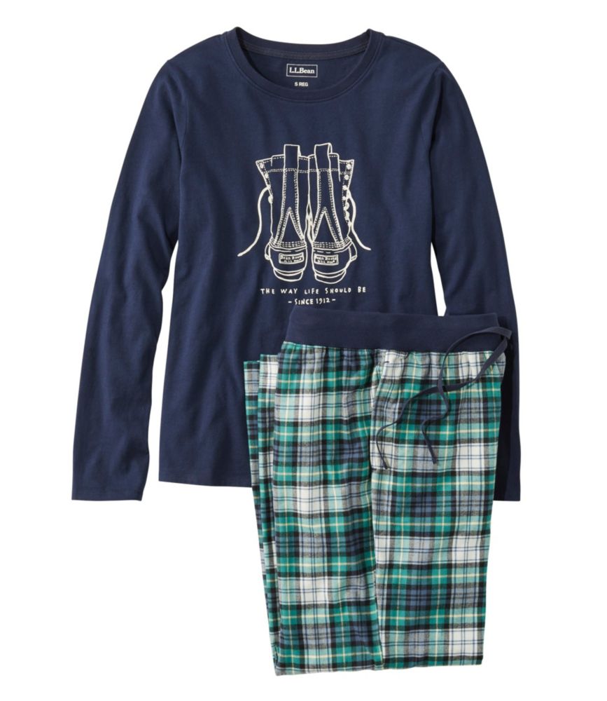 Women's L.L.Bean Camp PJ Set, Bright Navy, small image number 1