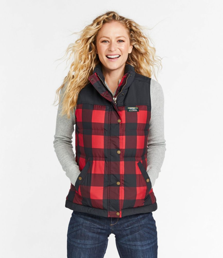 Women's Mountain Classic Down Vest, Print, Rich Red Buffalo Plaid, small image number 2