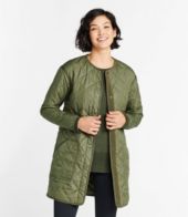 Collarless puffer hot sale coat