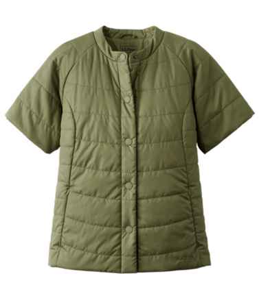 Women's Collarless Short Sleeve Puffer