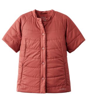 Women's Collarless Short Sleeve Puffer