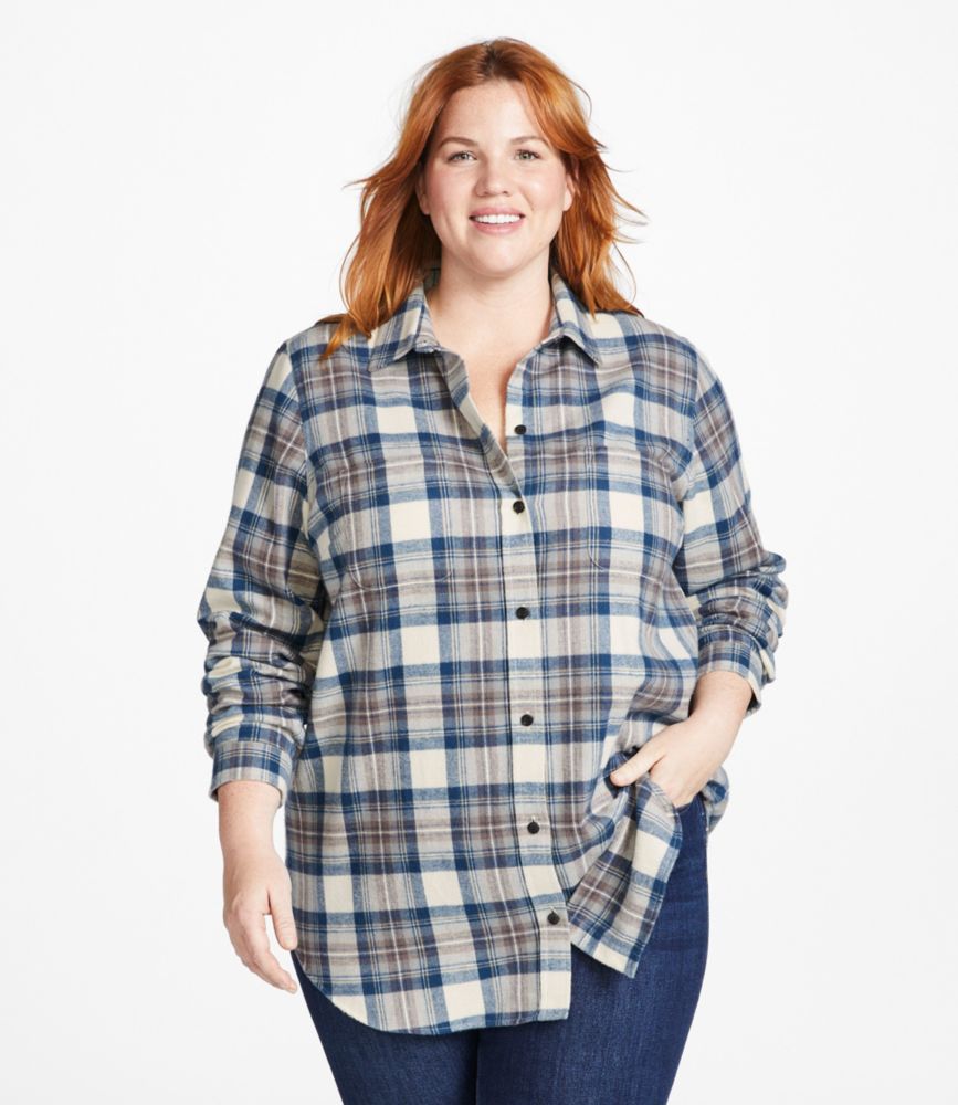 Women's Scotch Plaid Flannel Shirt, Tunic, Rob Roy, small image number 2