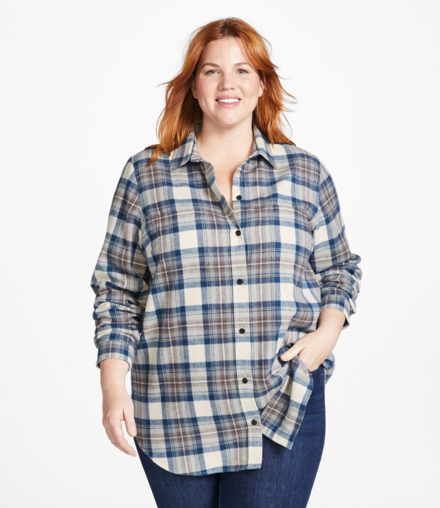 Women's Scotch Plaid Flannel Shirt, Tunic, Angus, small image number 2