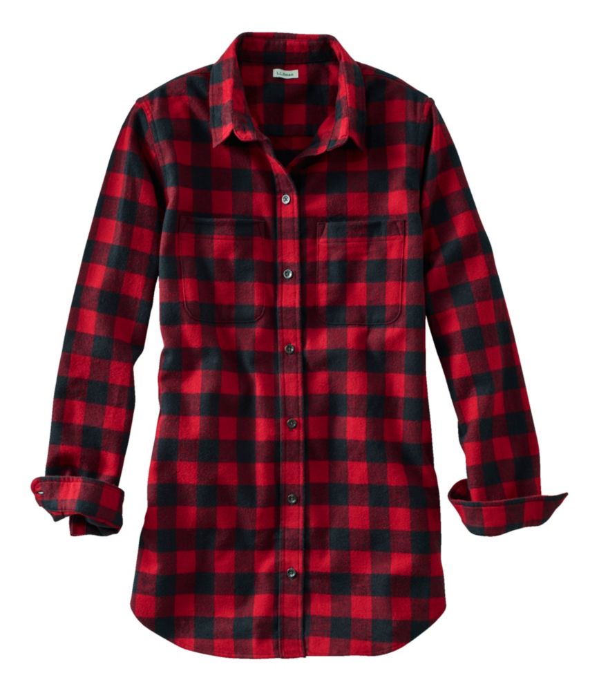 Women s Scotch Plaid Flannel Shirt Tunic