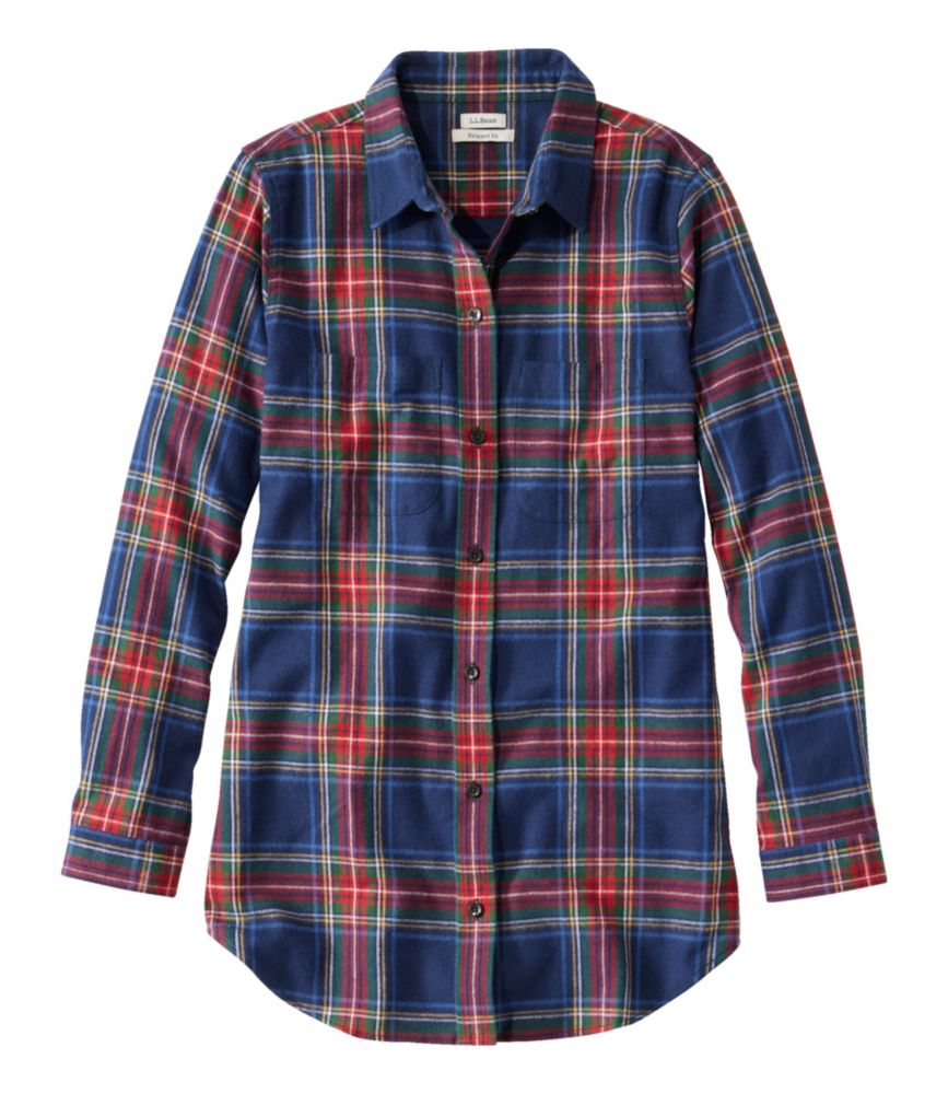 Women's Scotch Plaid Flannel Shirt, Tunic Best Flannel
