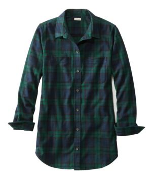 Women's Scotch Plaid Flannel Shirt, Tunic