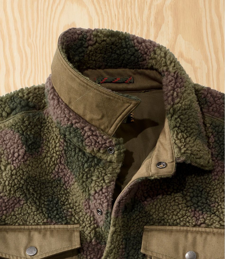Men's L.L.Bean x Todd Snyder Hi-Pile Sherpa Shirt Jacket, Snap-Front, Pattern