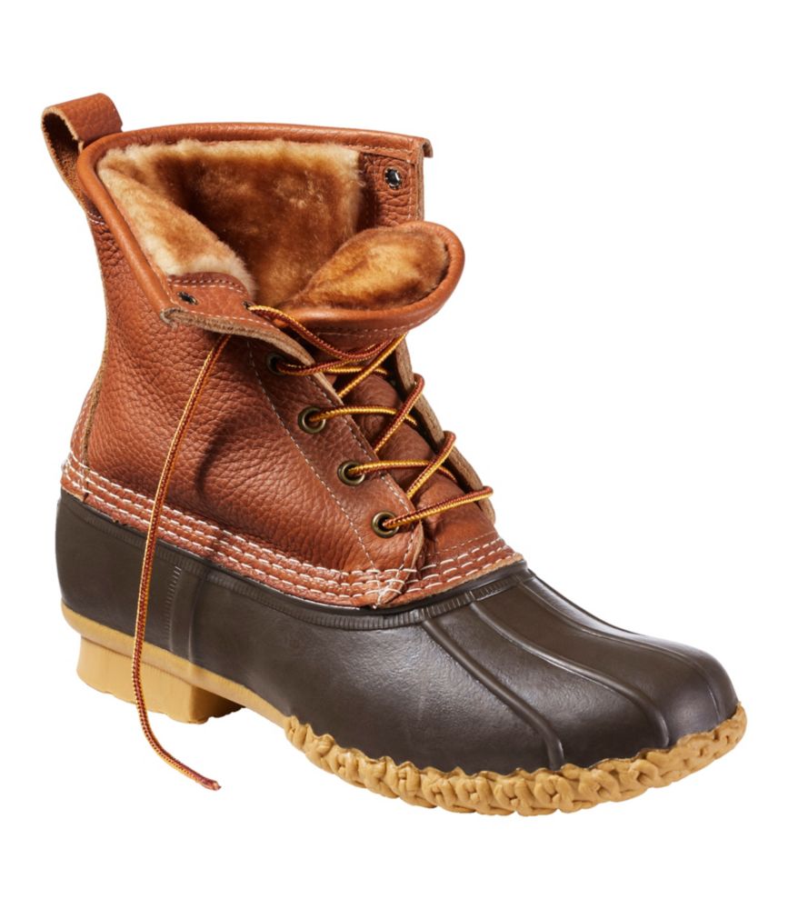 Men's Bean Boots, 8" Shearling-Lined Insulated, Tan/Bean Boot Brown/Gum, small image number 6