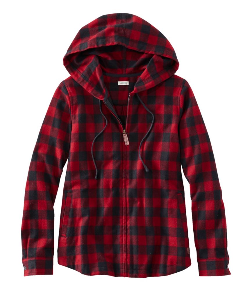 Women's Scotch Plaid Flannel Shirt, Relaxed Zip Hoodie