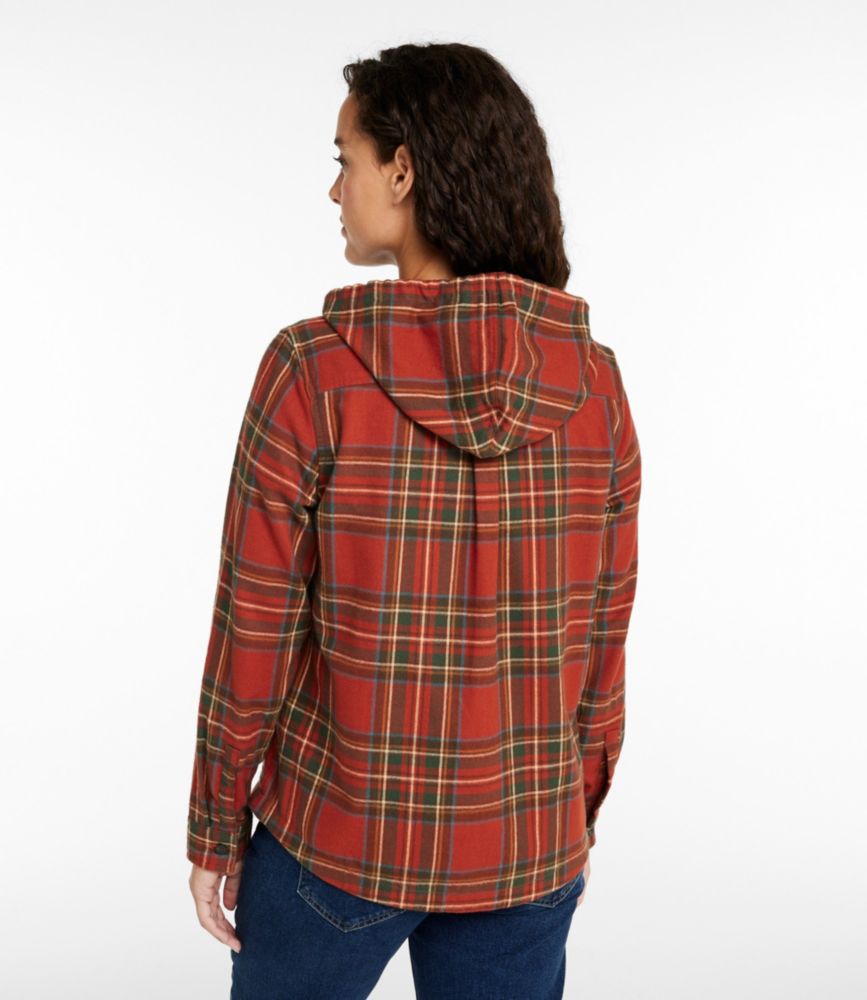 Women's Scotch Plaid Flannel Shirt, Relaxed Zip Hoodie