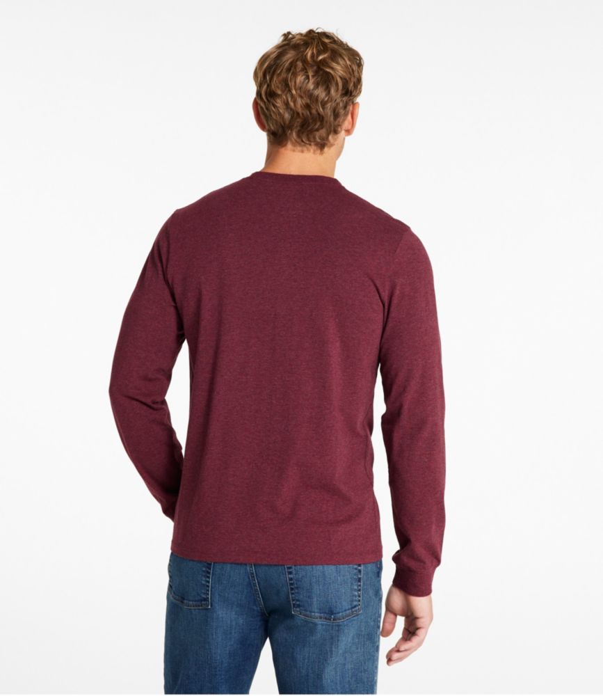 Men's Comfort Stretch Pima Tee Shirt, Long-Sleeve, Arctic Blue Heather, small image number 3