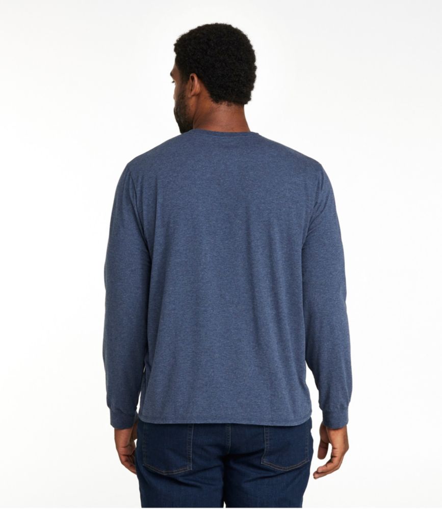 Men's Comfort Stretch Pima Tee Shirt, Long-Sleeve, Arctic Blue Heather, small image number 5