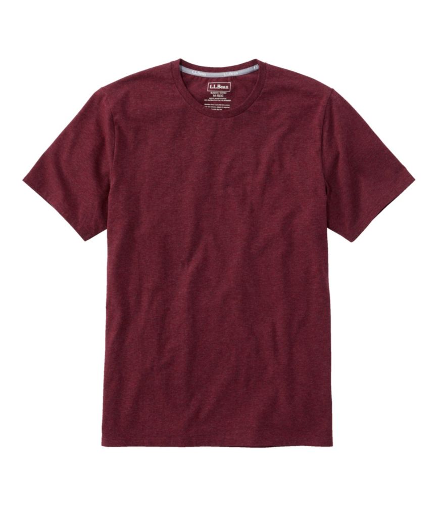 Men's Comfort Stretch Pima Tee Shirt, Short-Sleeve, Burgundy Heather, small image number 1